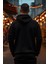 Erkek Siyah Kapüşonlu Sweatshirt L 3