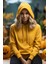 Kadın Sarı Kapüşonlu Sweatshirt M 1