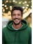 Erkek Haki Yeşil Kapüşonlu Sweatshirt M 1