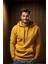 Erkek Sarı Kapüşonlu Sweatshirt S 3