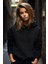 Unisex Siyah Kapüşonlu Sweatshirt M 3