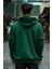 Unisex Haki Yeşil Kapüşonlu Sweatshirt M 4