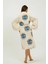 Naturel Ağaç Baskı Göz Desenli Kimono Kaftan 2