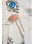 Naturel Ağaç Baskı Göz Desenli Kimono Kaftan 1