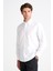 Erkek Beyaz Cooper Fit Non-Iron Düğmeli Yaka Spor Gömlek 3