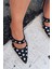 Selorin Mat Deri Zımba Detaylı Stiletto Siyah 3