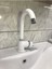 Beyaz Kısa Lavabo Bataryası Delta Banyo Sıcak Soğuk Su Girişli Musluk 1
