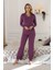 Kadın Viskon V Yaka Uzunkol Pijama Takım C840-066 1