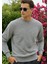 Pamuklu Erkek Sweatshirt Gri Soft Touch Relax Fit Basic Bisiklet Yaka 3 Iplik Nefes Alan 3