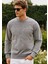 Pamuklu Erkek Sweatshirt Gri Soft Touch Relax Fit Basic Bisiklet Yaka 3 Iplik Nefes Alan 1