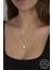 Crystal Taşlı Ros Top Oval 925 Ayar Gümüş Kolye 1