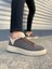 JY204 Flex Bağcıklı Keten Kumaş Erkek Günlük Sneaker Ayakkabı Kkt - Kahverengi/krem 1