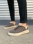 JY204 Flex Bağcıklı Keten Kumaş Erkek Günlük Sneaker Ayakkabı Kkt - Kahverengi/krem 2