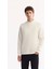 Erkek Beyaz Pamuklu Baskılı 3 İplik Şardonlu Regular Fit Sweatshirt A52Y1327 1