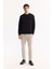 Erkek Siyah Bisiklet Yaka Pamuklu Bi-Stretch Regular Fit Sweatshirt A52Y1271 5