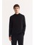 Erkek Siyah Yarım Balıkçi Yaka Basic Düz Rayon Kazak B005151 1