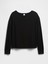Kadın Siyah Relaxed Knit Sweatshirt 2