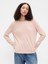 Kadın Açık Pembe Relaxed Knit Sweatshirt 1