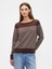 Kadın Kahverengi Striped Pullover 1