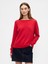 Kadın Kırmızı Relaxed Knit Sweatshirt 1