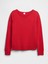 Kadın Kırmızı Relaxed Knit Sweatshirt 2