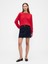 Kadın Kırmızı Relaxed Knit Sweatshirt 4