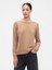 Kadın Açık Kahverengi Relaxed Knit Sweatshirt 1