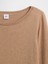 Kadın Açık Kahverengi Relaxed Knit Sweatshirt 3