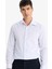 Modern Fit Polo Yaka Çizgili Krinkıl Uzun Kollu Gömlek E9053AX25AU 3