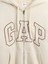Erkek Krem Relaxed Gap Logo Sherpa Astarlı Fermuarlı Sweatshirt 3