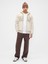 Erkek Krem Relaxed Gap Logo Sherpa Astarlı Fermuarlı Sweatshirt 5