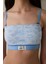 Açık Mavi Çiçek Desenli Pamuklu Balensiz Bandeau Sütyen - Inspired by Flora 6