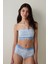 Açık Mavi Çiçek Desenli Pamuklu Balensiz Bandeau Sütyen - Inspired by Flora 8
