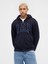 Erkek Lacivert Relaxed Gap Logo Sherpa Astarlı Fermuarlı Sweatshirt 1