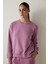 Lila Bisiklet Yaka Oversize Spor Sweatshirt 4