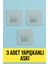 3 Adet 7X7CM Yedek Süper Güçlü Yapışkanlı Askı, 20KG Banyo - Mutfak Raf Tutucu Sticker, Delmesiz 1