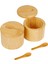 2pcs Bambu Tuz Mahzeni Biber, Sofra Tuzu, Gurme Tuzları, Baharat Için Manyetik Döner Kapak ve Kaşıklı Baharat Saklama Kutusu (Yurt Dışından) 1