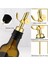 6pcs Ağırlıklı Paslanmaz Çelik Likör Şişesi Pourers Otomatik Flip Zeytinyağı Dispenser Spout Balsamik Alkol Pourer (Altın) (Yurt Dışından) 3