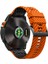 Garmin Fenix 7x Quickfit 26MM Karbon Fiber Dokulu Saat Kayışı Ayarlanabilir Silikon Bant-Turuncu+Siyah (Yurt Dışından) 1