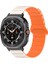 Samsung Galaxy Watch Ultra 47MM Manyetik Silikon Saat Kayışı Yedek Kayışı - Starlight + Turuncu (Yurt Dışından) 3