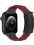 Apple Watch 10 46MM/ULTRA 2/ultra 49MM/9 8 7 45MM/SE (2023) Se (2022) Se 6 5 4 44MM/3 2 1 42MM Paslanmaz Çelik + Ka Kayış - Şarap Kırmızısı/siyah Toka (Yurt Dışından) 1