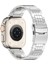Apple Watch Series 10 42MM/9 8 7 41MM/SE (2023) Se (2022) Se 6 5 4 40MM/3 2 1 38MM Saat Kayışı 5 Boncuklu Titanyum Alaşımlı Bilezik - Gümüş (Yurt Dışından) 1