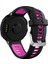 Garmin Forerunner 735XT 220, 230, 235, 620, 630 Silikon Saat Kayışı Gümüş Tokalı Yaylı Çubuklu Kayış - Siyah/gül (Yurt Dışından) 1