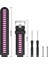 Garmin Forerunner 735XT 220, 230, 235, 620, 630 Silikon Saat Kayışı Gümüş Tokalı Yaylı Çubuklu Kayış - Siyah/gül (Yurt Dışından) 4