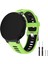 Garmin Forerunner 735XT 220, 230, 235, 620, 630 Silikon Saat Kayışı Gümüş Tokalı Yaylı Çubuklu Kayış - Yeşil/siyah (Yurt Dışından) 2