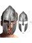 Halloween Plastik Arkadan Lastikli Ortaçağ Şövalye Gladyatör Maskesi Eskitme Gümüş Renk 1