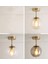 Mini Modern Spor Gold Füme Camlı Tavan Plofonyer 2