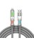 240W 4'ü 1 Arada Type-C/usb-A/lightning Gri Silikon Şarj ve Data Kablosu 1.2 Metre 2