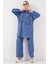 Desenli Tunik Pantolon Ikili Takım 6720 - Indigo 4