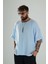 Mavi Müslin Kumaş Oversize Fakir Kol T-Shirt 1
